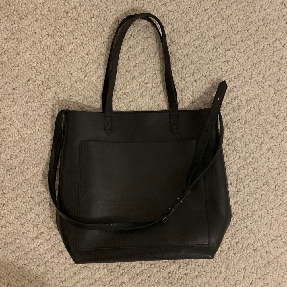 Madewell black medium transport tote